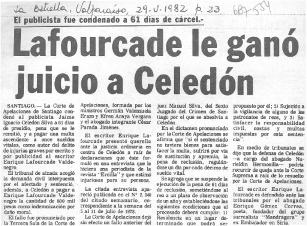 Lafourcade le ganó juicio a Celedón.
