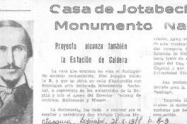Casa de Jotabeche será monumento nacional.