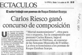 Carlos Riesco ganó concurso de composición.