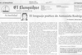El lenguaje poético de Antonieta Rodríguez