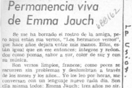 Permanencia viva de Emma Jauch