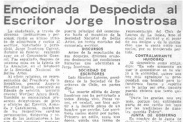 Emocionada despedida al escritor Jorge Inostrosa.