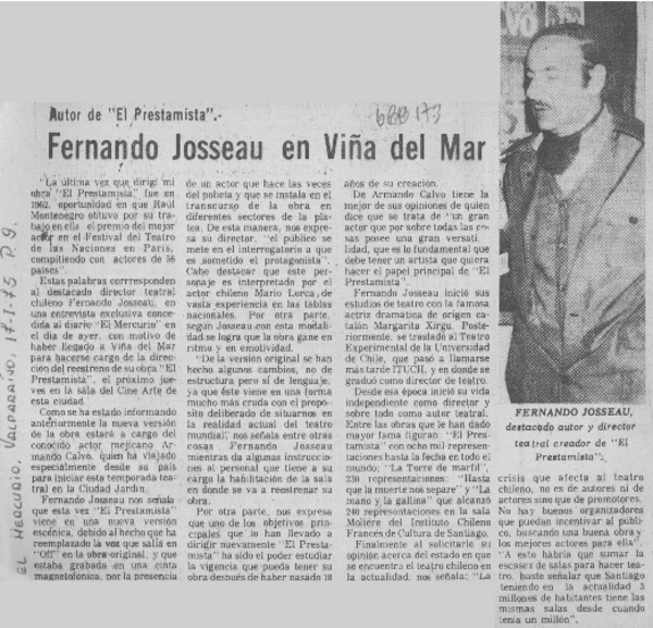 Fernando Josseau en Viña del Mar.