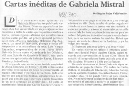 Cartas inéditas de Gabriela Mistral