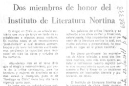 Dos miembros de honor del Instituto de Literatura Nortina