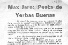 Max Jara: poeta de Yerbas Buenas