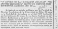 Un estudio de las ideologías chilenas".