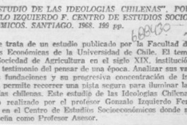Un estudio de las ideologías chilenas".