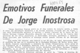 Emotivos funerales de Jorge Inostrosa.