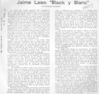 Jaime Laso: "Black y blanc"