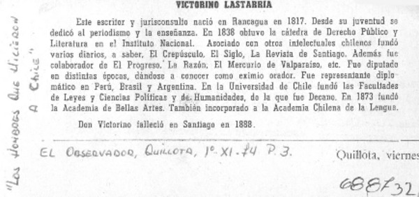 Victorino Lastarria.