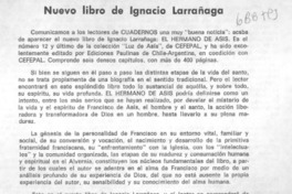 Nuevo libro de Ignacio Larrañaga.