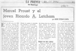 Marcel Proust y el joven Ricardo A. Latcham