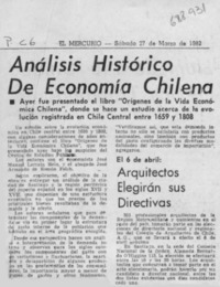 Análisis histórico de economía chilena.