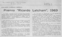 Premio "Ricardo Latcham", 1969.