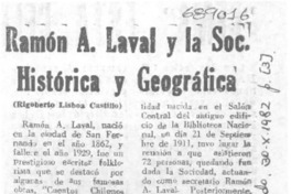 Ramón A. Laval y la Soc. Histórica y Geográfica