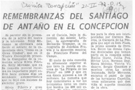 Remembranzas del Santiago de antaño en el Concepción.