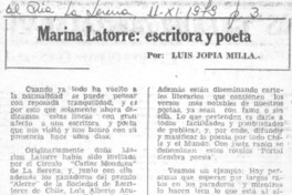Marina Latorre, escritora y poeta