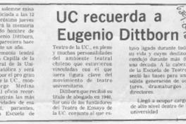 UC recuerda a Eugenio Dittborn