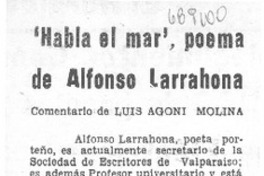 Habla el mar", poema de Alfonso Larrahona