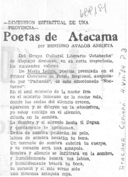 Poetas de Atacama.