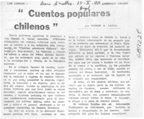 Cuentos populares chilenos"