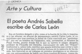 El poeta Andrés Sabella escribe de Carlos León