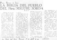 La biblia del pueblo del pbro. Miguel Jordá