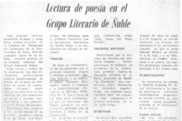 Lectura de poesía en el Grupo Literario de Ñuble.
