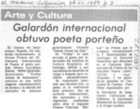 Galardón internacional obtuvo poeta porteño.