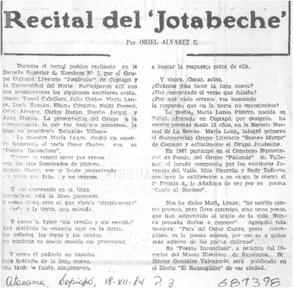 Recital de "Jotabeche"