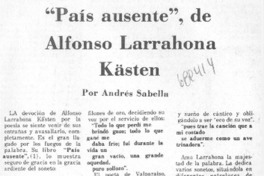 País ausente", de Alfonso Larrahona Kásten