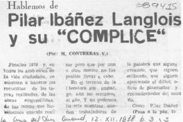 Pilar Ibáñez Langlois y su "Cómplice"