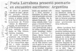 Poeta Larrahona presentó poemario en encuentro escritores: Argentina.