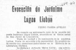 Evocación de Jerónimo Lagos Lisboa