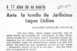 Ante la tumba de Jerónimo Lagos Lisboa