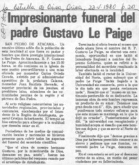 Impresionante funeral del padre Gustave Le Paige.