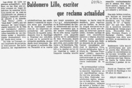 Baldomero Lillo, escritor que reclama actualidad