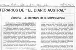 Valdivia, la literatura de la sobrevivencia.