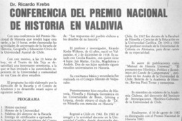 Conferencia del premio nacional de historia en Valdivia.
