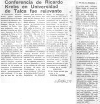 Conferencia de Ricardo Krebs en Universidad de Talca fue relevante.