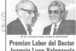 Premian labor del doctor Joaquín Luco Valenzuela.