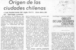 Origen de las ciudades chilenas