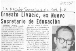 Ernesto Livacic, es nuevo secretario de educación.