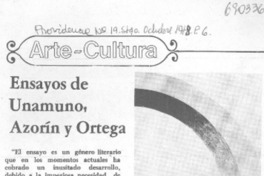 Ensayos de Unamuno, Azorín y Ortega.