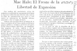 Mac Hale, El frente de la libertad de expresión.
