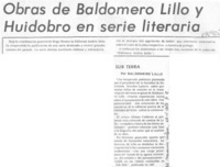 Obras de Baldomero Lillo y Huidobro en serie literaria.