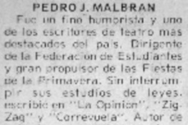 Pedro J. Malbrán.