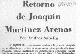 Retorno de Joaquín Martínez Arenas