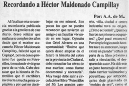 Recordando a Héctor Maldonado Campillay